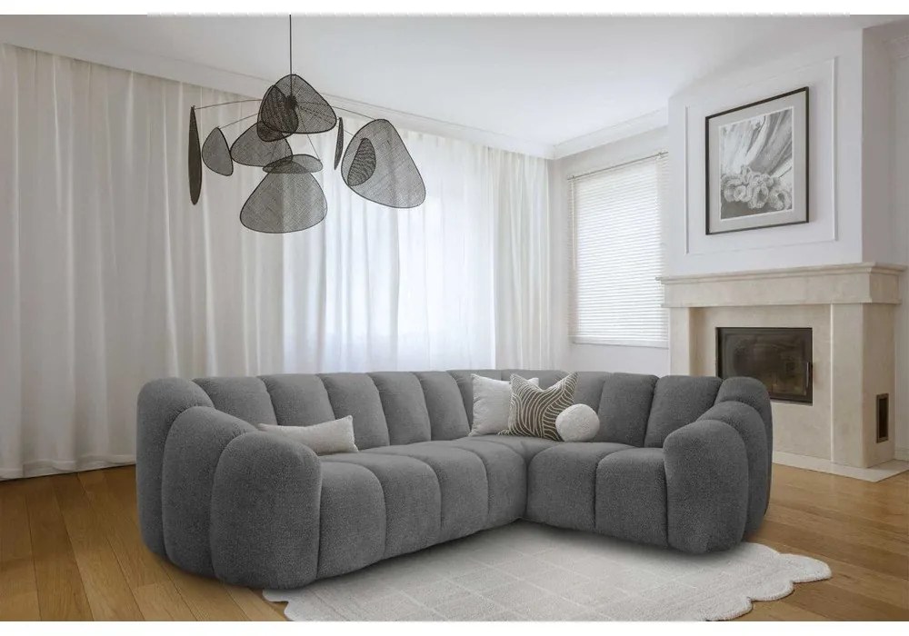 Szürke sarokkanapé (jobb oldali-L alakú) Shell – Miuform