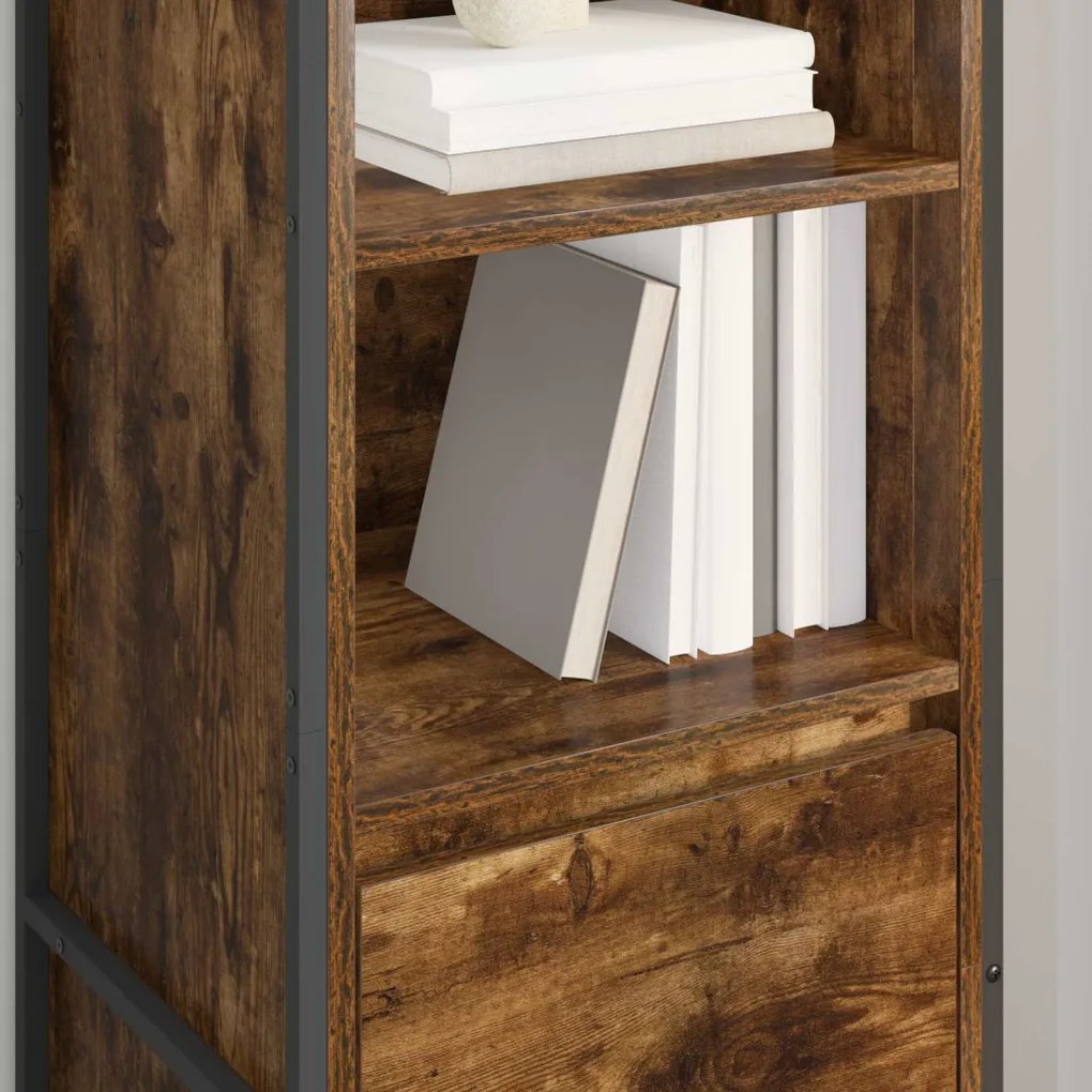 Könyvespolc fiókkal Füstös tölgy 43 x 36 x 150,5 cm Faanyag