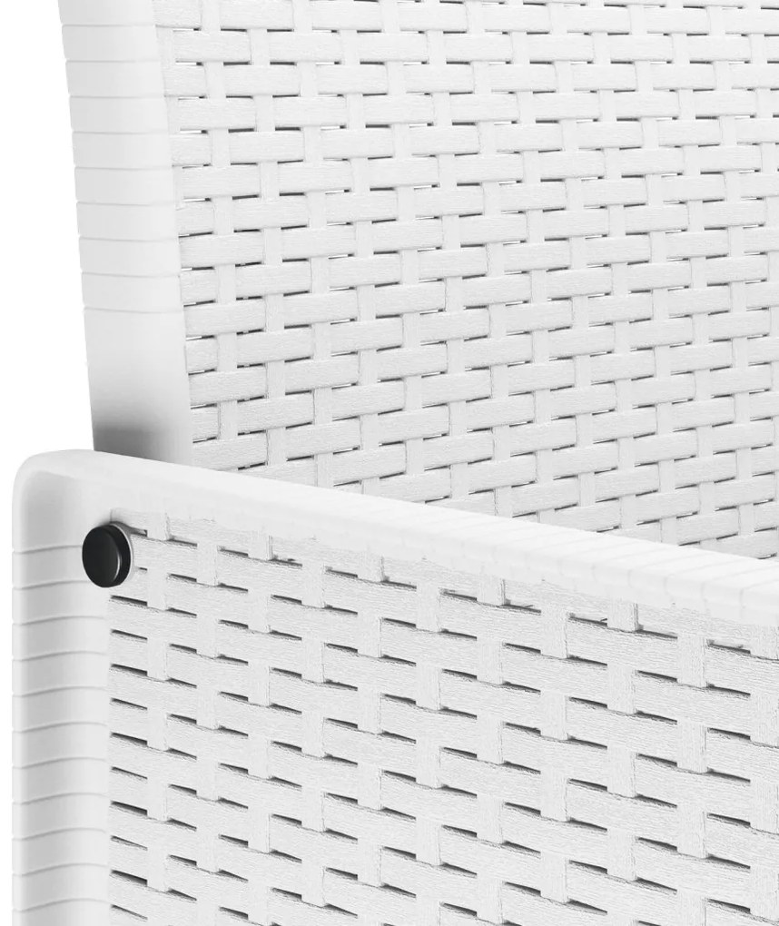 5 Részes Kerti Étkező Szett Párnákkal Fehér Poly Rattan