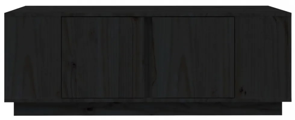 fekete tömör fenyőfa dohányzóasztal 110x50x40 cm