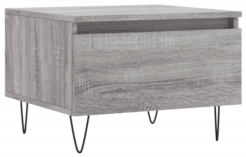 2 db szürke sonoma szerelt fa dohányzóasztal 50 x 46 x 35 cm