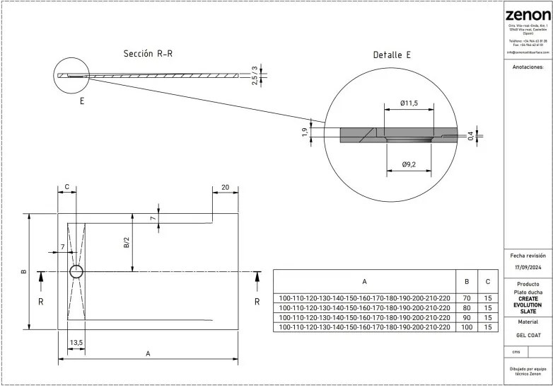 Create Evolution Basalt Cream zuhanytálca_90X100
