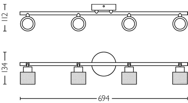 Philips - Spotlámpa NIALL 4xGU10/5W/230V fekete/réz