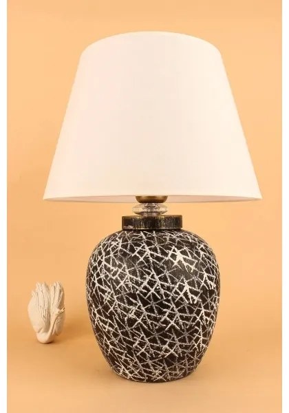 Asztali lámpa RAMZES 1xE27/40W/230V fehér/fekete