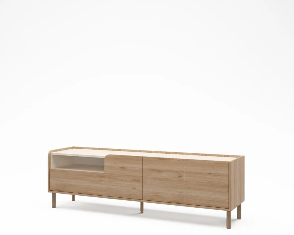 Natúr színű TV-állvány tölgyfa dekorral 180x55,5x44 cm Monza – Marckeric