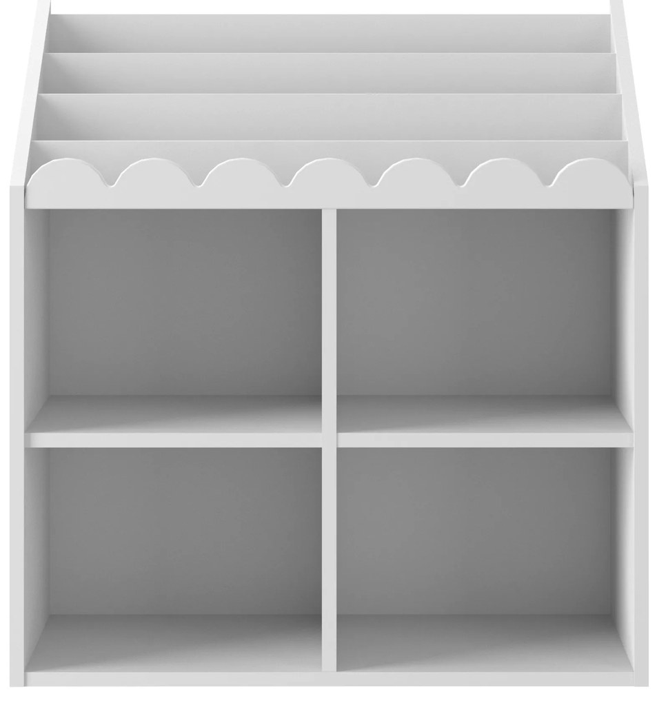 Gyerekkönyvtár BOOK NOOK SNOW 71x76 cm, fehér