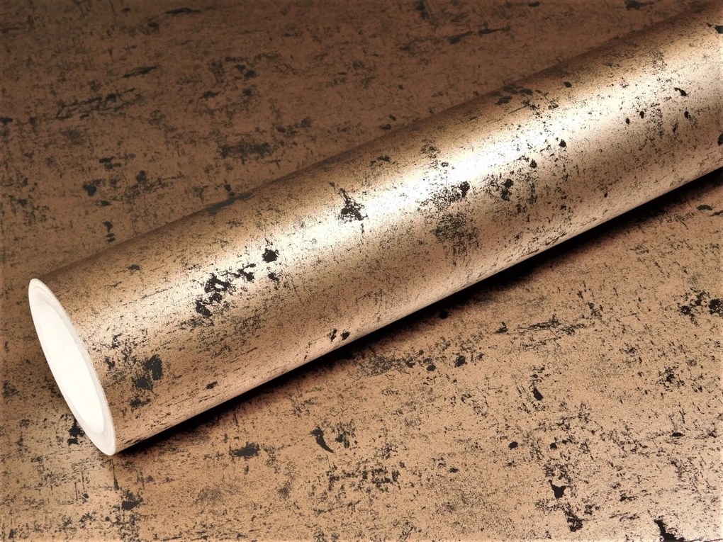 Fali tapéta dörzsölt réz beton vakolat