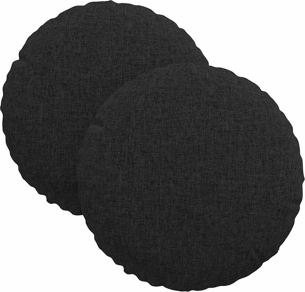 vidaXL Ülőpárnák 2 pcs Fekete Ø30 x 13 cm szövet