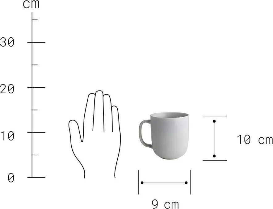 CASA NOVA bögre, világosszürke 400ml