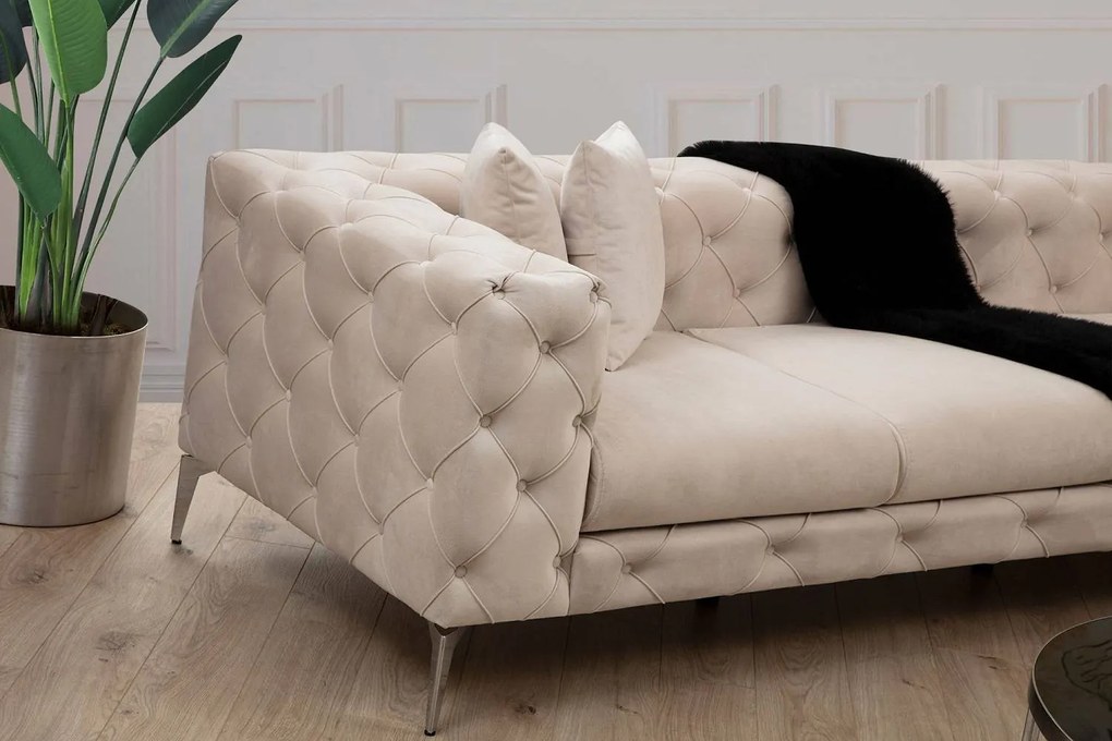Design sarokkanapé Rococo ecru - jobb