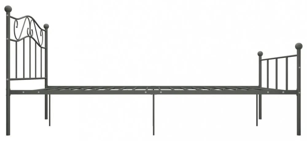 szürke fém ágykeret 120 x 200 cm
