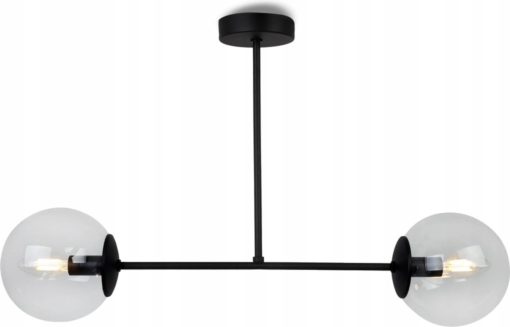 Mennyezeti Lámpa Lógó Csillár Elegáns Fekete Üveg Gömbök Loft Glamour