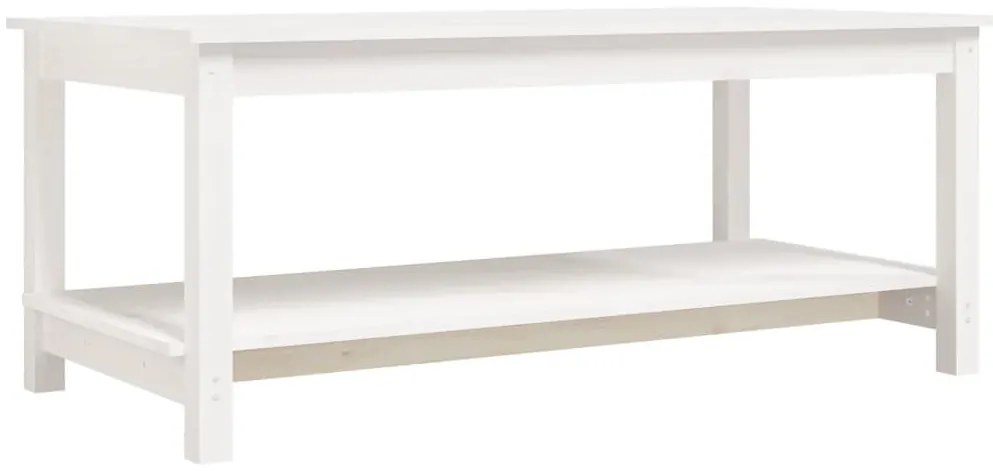 Fehér tömör fenyőfa dohányzóasztal 110 x 55 x 45 cm