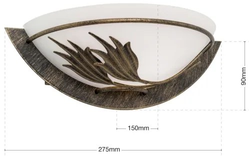 Orion WA 2-1196/1 - Fali lámpa FLEUR 1xE14/60W/230V bronz