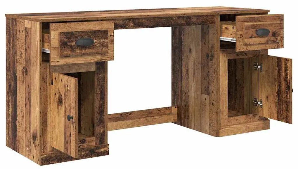 vidaXL Íróasztal szekrénnyel Öreg fa 154,5 x 50 x 75 cm Faanyag