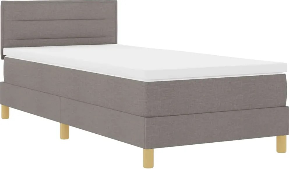 vidaXL LED Box Spring Ágy matracmal leddel Tópszínű 80 x 200 cm szövet