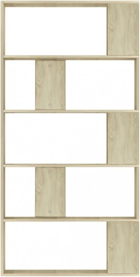 sonoma tölgy szerelt fa könyvszekrény/térelválasztó 80x24x159cm