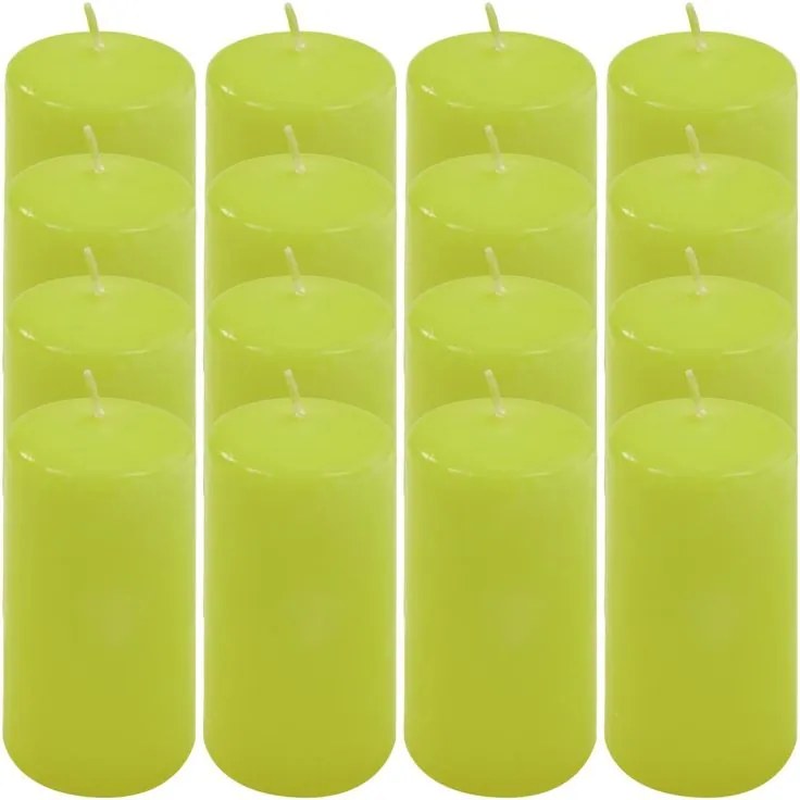 Gyertya készlet 10 cm Ø 5 cm 16 db világoszöld