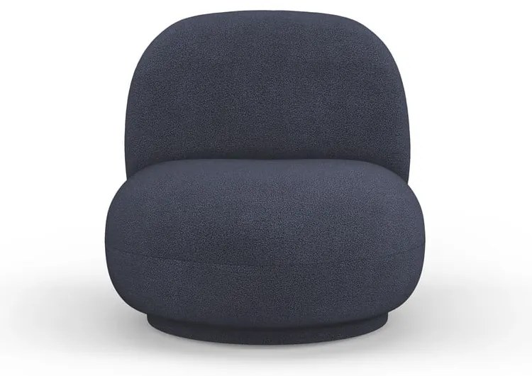 Sötétkék buklé fotel Chuck – Micadoni Home