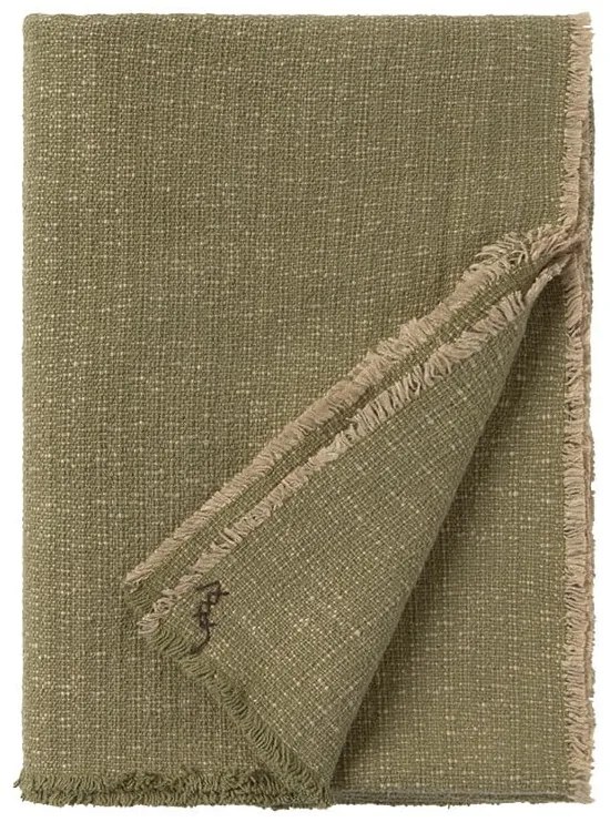 Khaki pamut takaró 130x180 cm Handloom – Lorena Canals