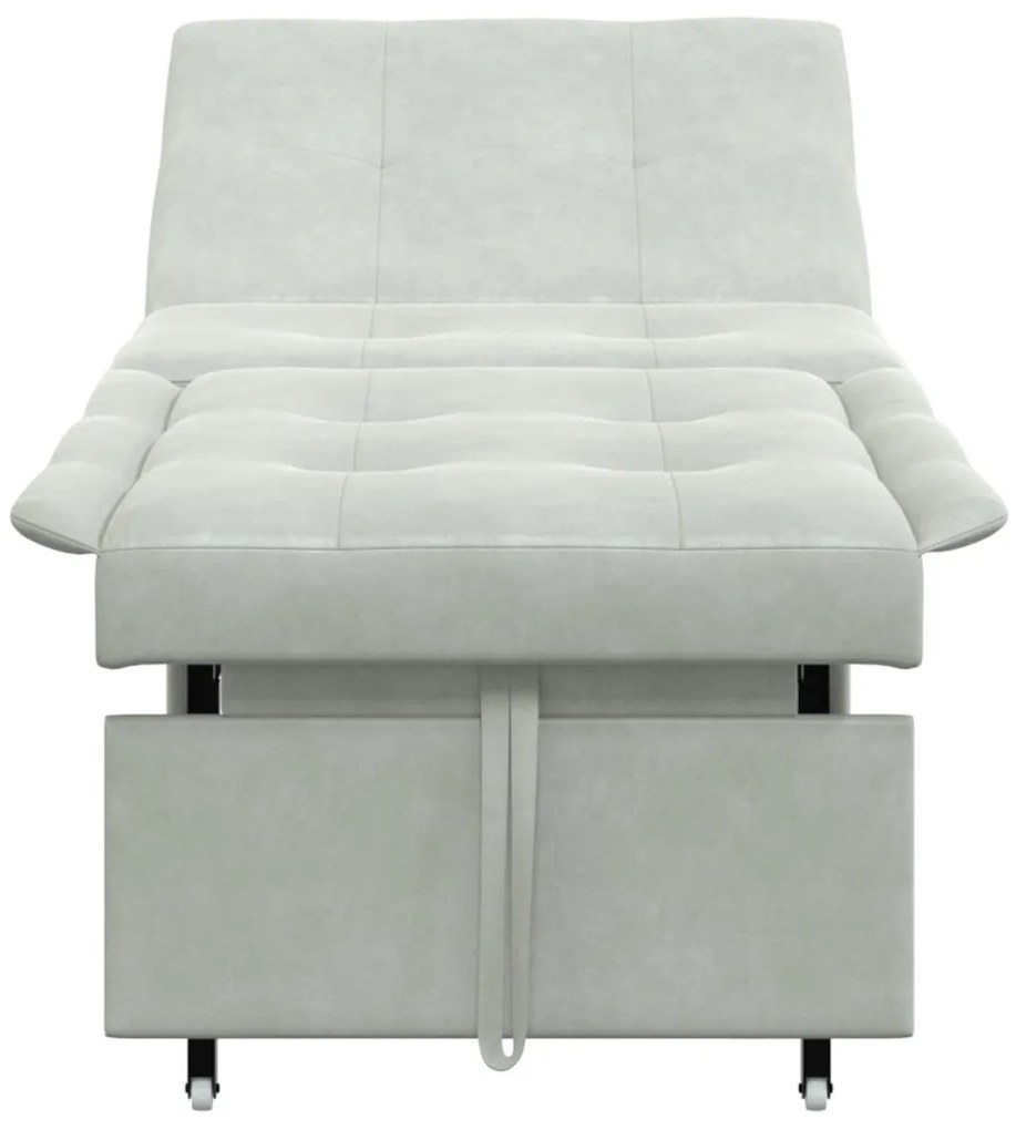 Kanapéágy Világosszürke 67 x 194 x 38 cm Bársony