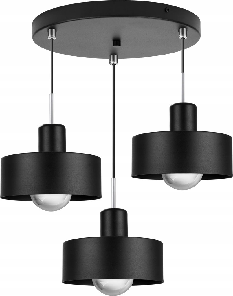 Mennyezeti Lámpa Függeszték Fekete Fehér Csillár Hármas Glamour Elegáns