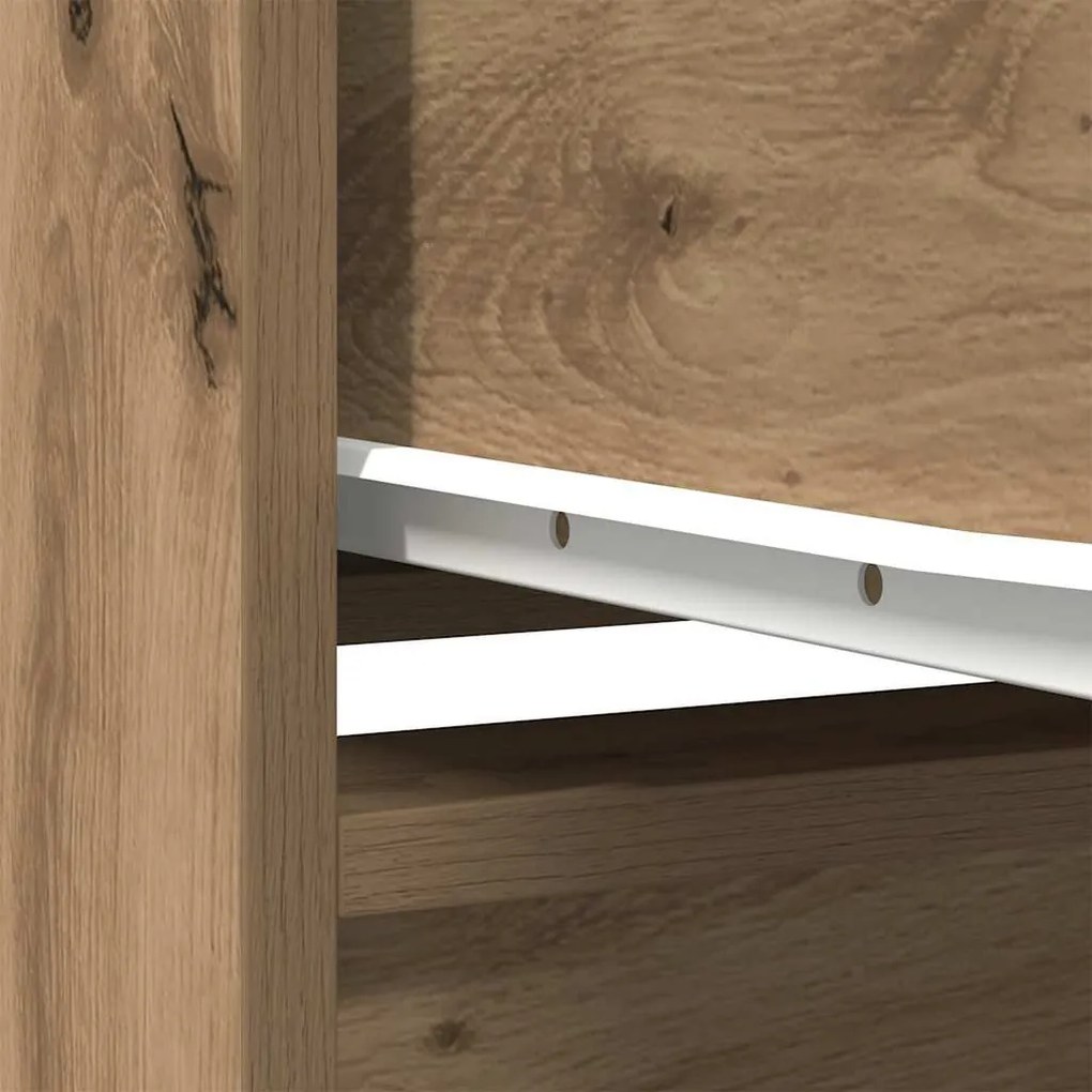 kézműves tölgy szerelt fa szekrény fiókkal 55,5x34x119,5 cm