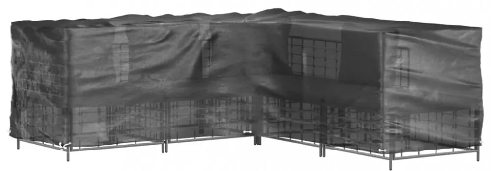 2 db L-alakú kerti bútorhuzat 16 fűzőlyukkal 285x285x90 cm