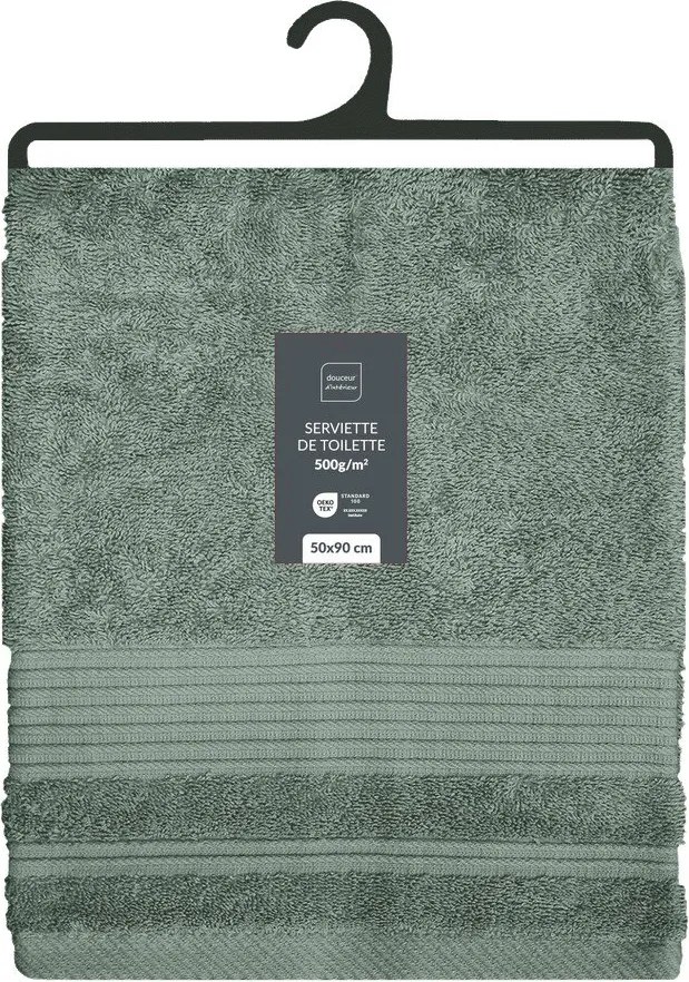 Zsályaszínű frottír pamut törölköző 50x90 cm Tendresse – douceur d'intérieur