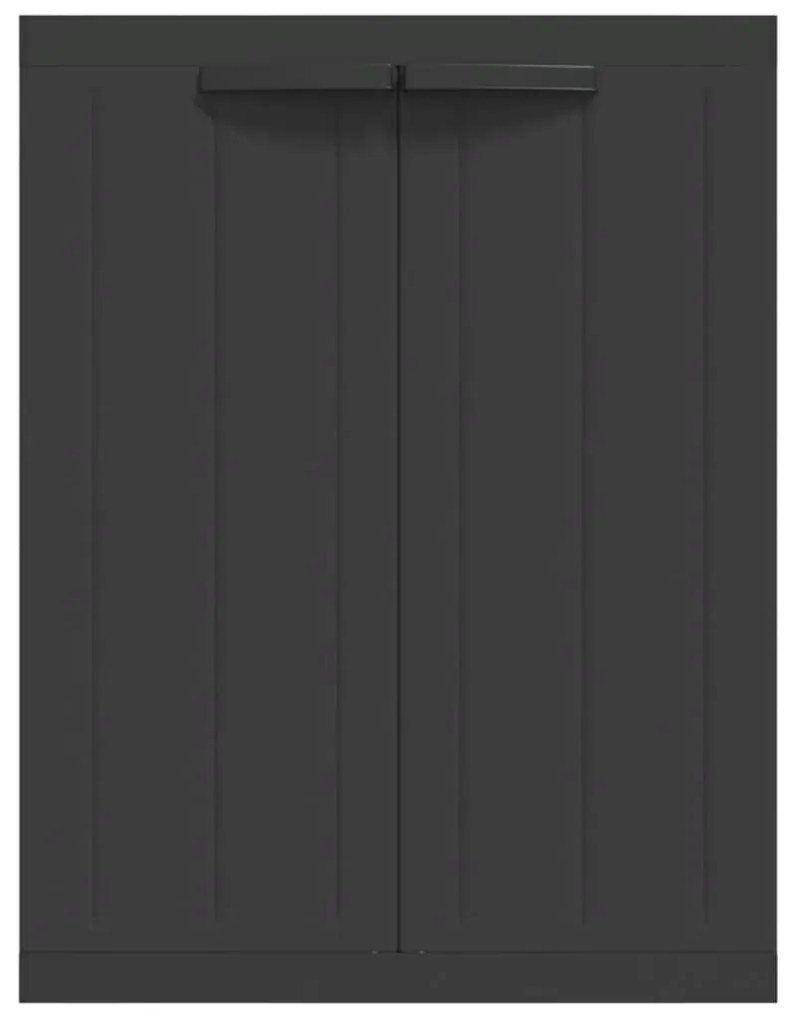 Fekete PP kültéri tárolószekrény 65 x 37 x 85 cm