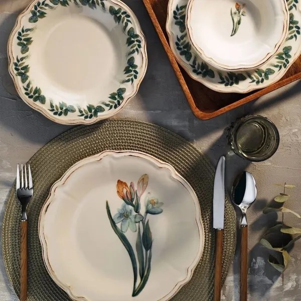 Étkészlet 18 db színes/porcelán