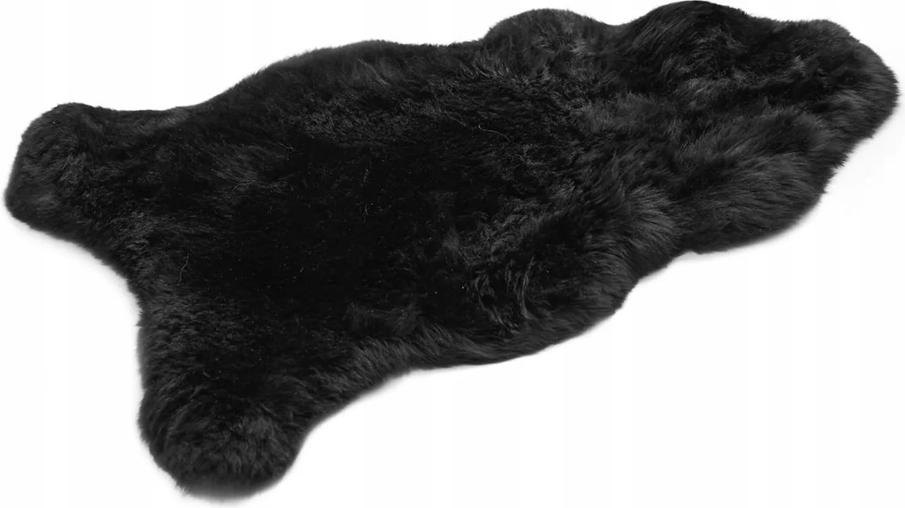 Báránybőr szőnyeg, valódi bőr bárányszőr, szőnyeg XL Fekete