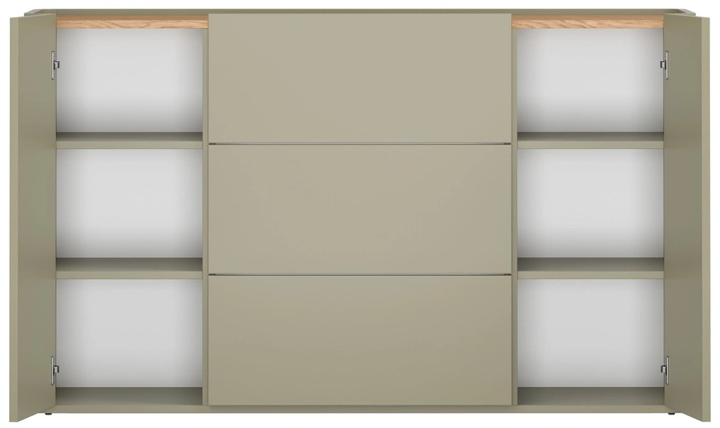 Elivo komód 150 cm fiókokkal - eukaliptusz / baltic dune tölgy