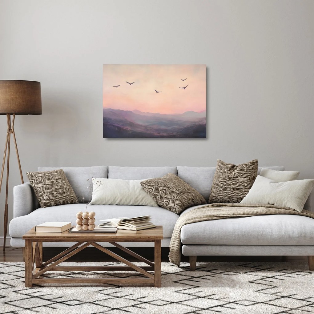 Üveg kép - Madárcsapat II. (70x50 cm)