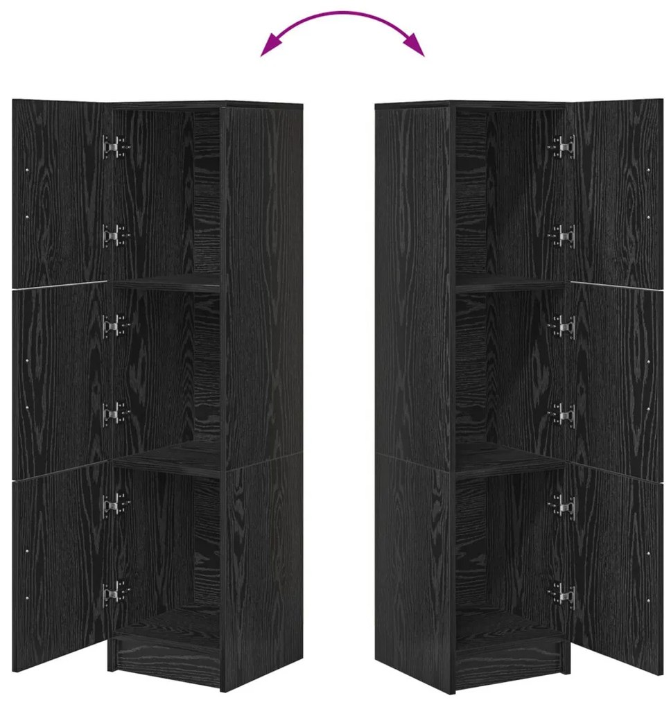 Magas Tároló Musta tammi 31,5 x 32 x 124 cm Faanyag