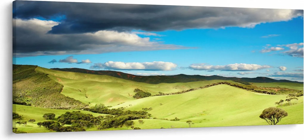 Kép - Zöld táj dombokkal (120x50 cm)