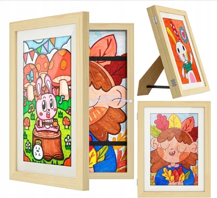 Gyerek művészet keretek elöl nyitott cserélhető