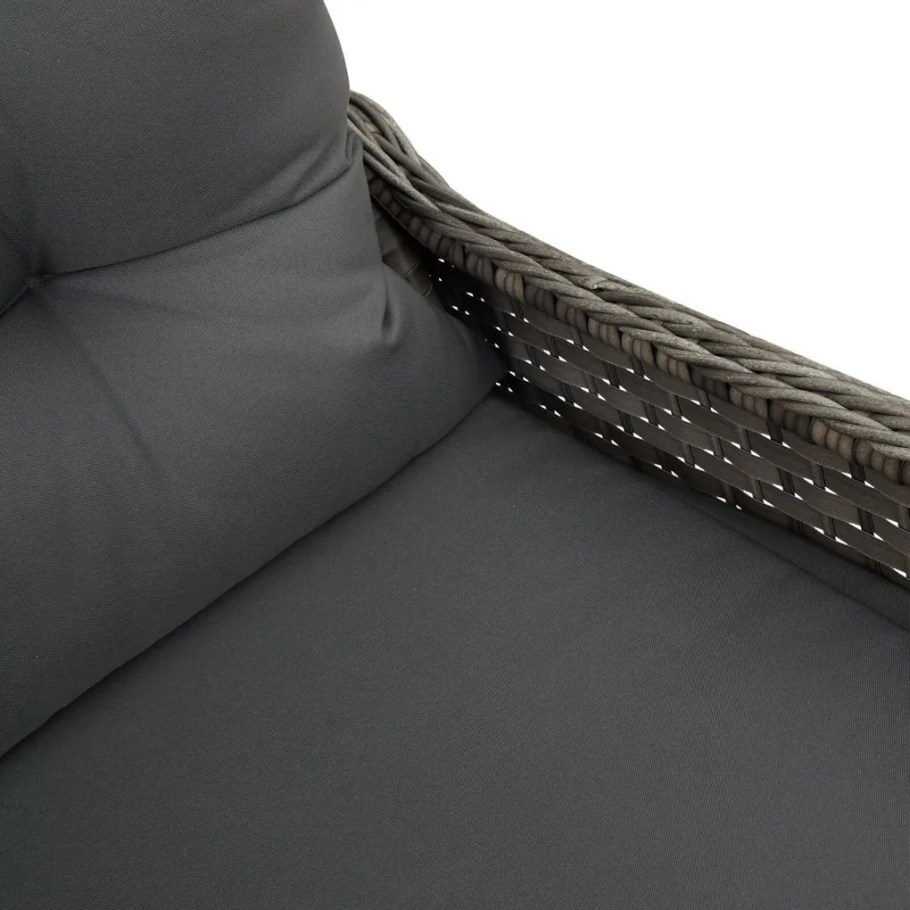 Fotel párnával Szürke Poly Rattan