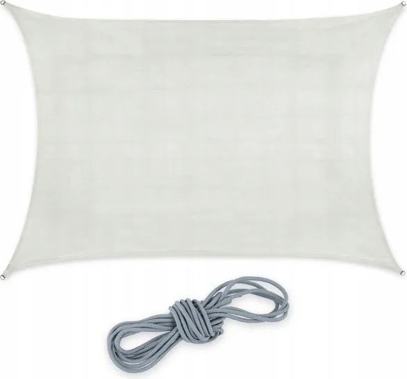 Téglalap alakú napvitorla fehér Pe 2x3m