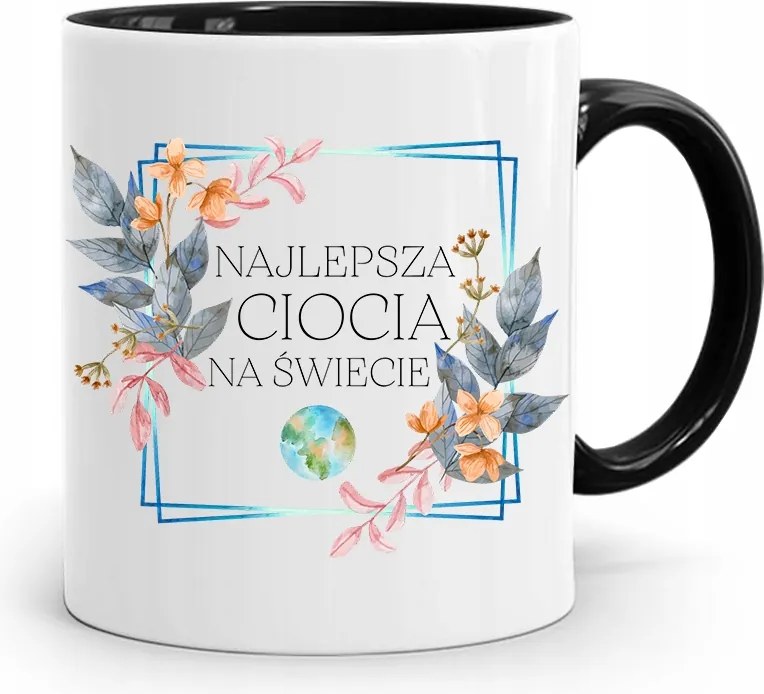 Bögre Fekete Ajándék Nagynéninek Legjobb Néni nyomott mintával