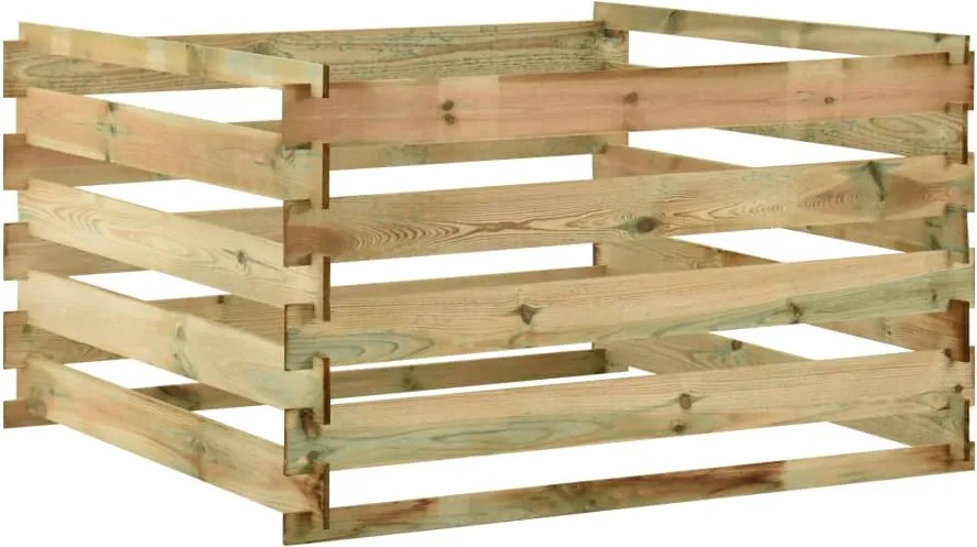 vidaXL lécezett impregnált fenyőfa kerti komposztáló 120x120x70 cm