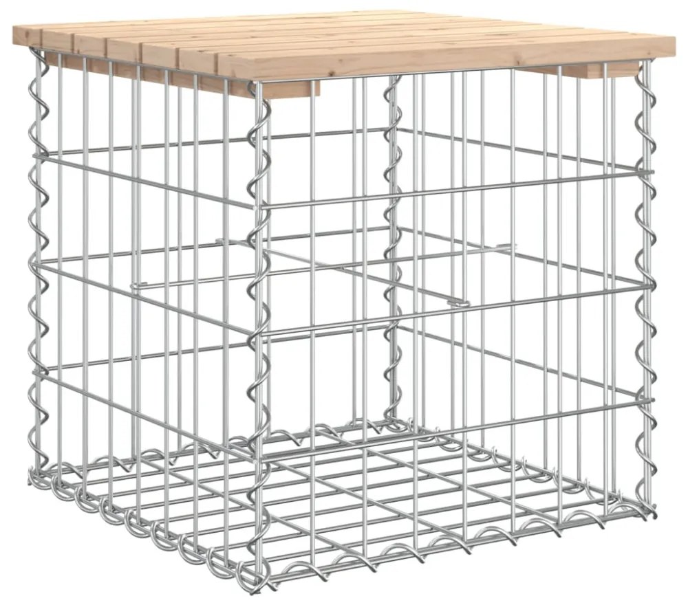 tömör fenyőfa gabion kerti pad 43x44x42 cm