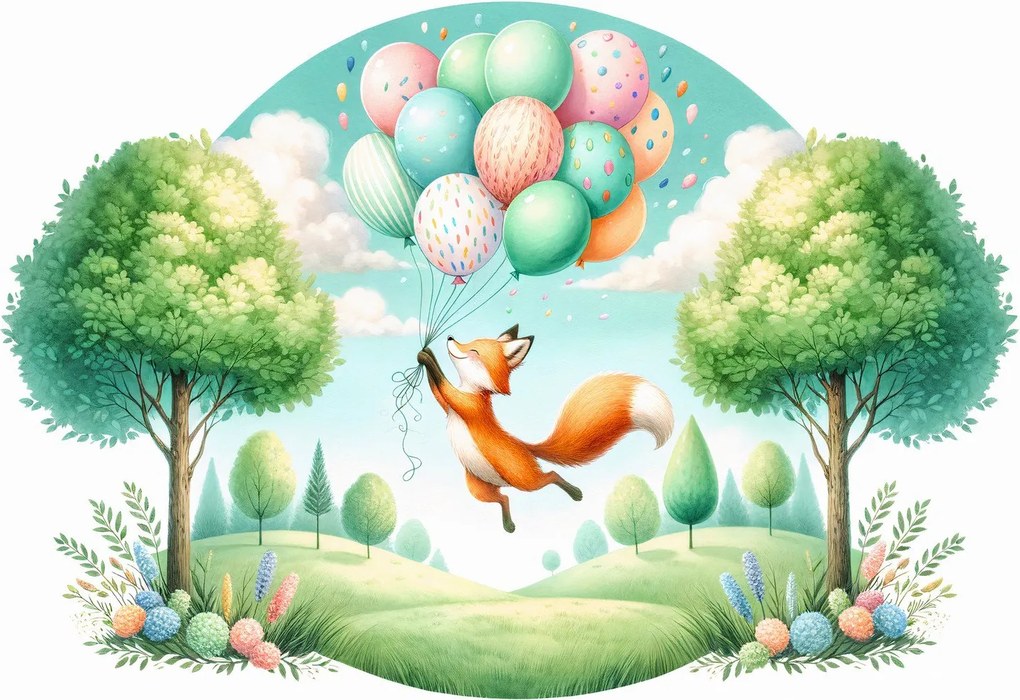 Fotótapéta - Boldog repülő róka (147x102 cm)