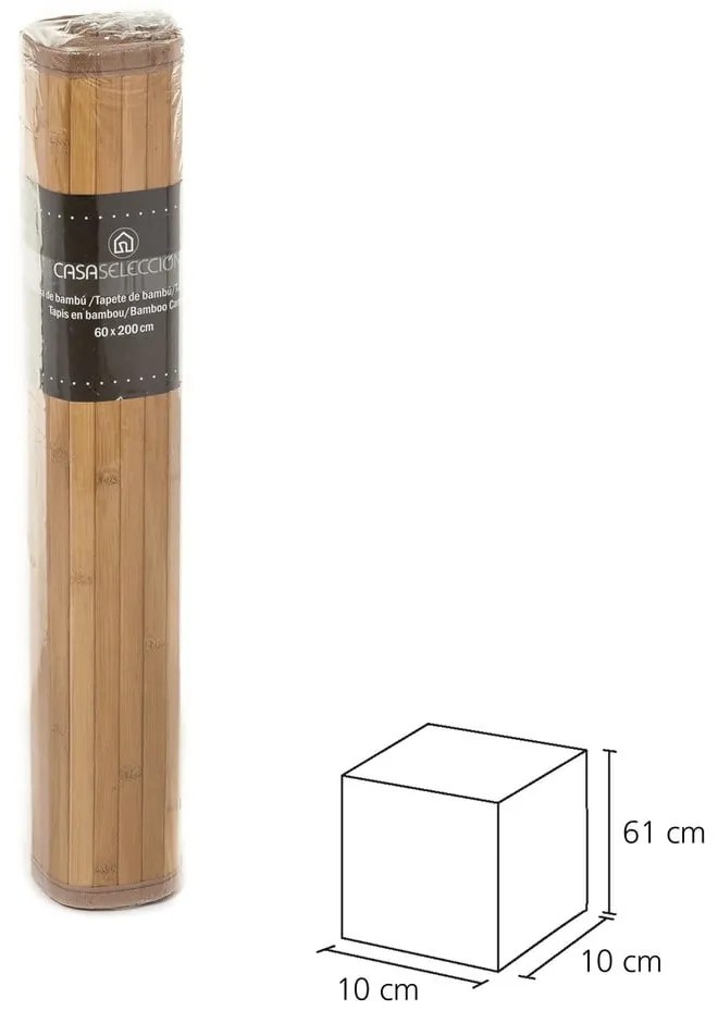 Mustársárga-barna bambusz futószőnyeg 60x200 cm – Casa Selección
