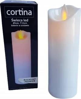 Led mécses utántöltő Cortina mozgatható láng 15cm*5 cm fehér Led Gyertya