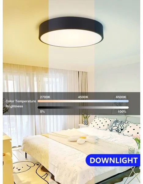 Immax NEO 07201L-LED dimmelhető mennyezeti lámpa RONDATE 28W/230V fekete Tuya+DO