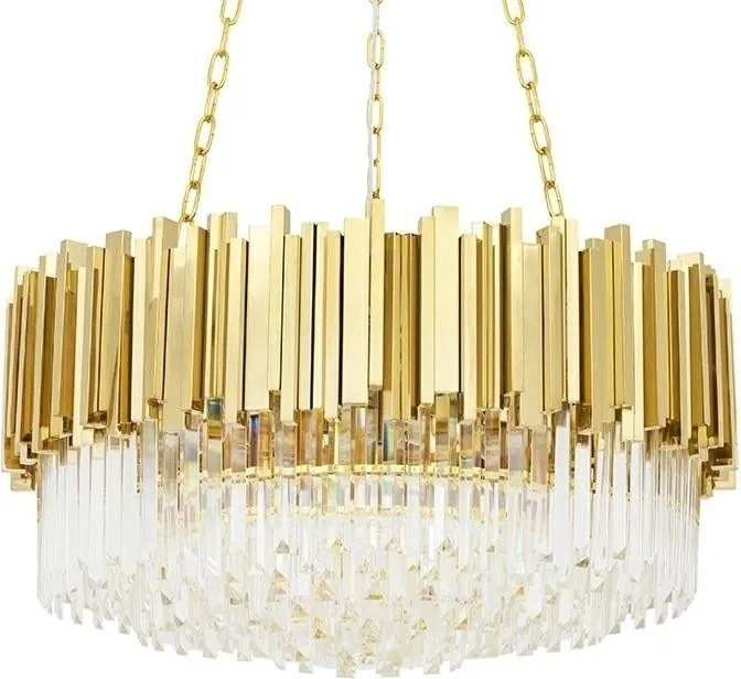 KING HOME DW-D5688M-GOLD IMPERIAL Kristály Függesztett Lámpa Átlátszó, Arany E14 IP20
