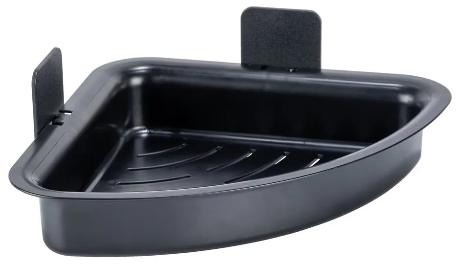 Fekete öntapadós műanyag fürdőszobai polc Parma – Allstar