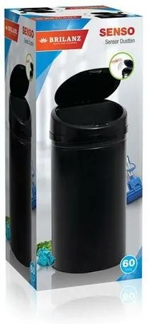 Brilanz Senzo 60 l érintésmentes szemetes, kerek,fekete