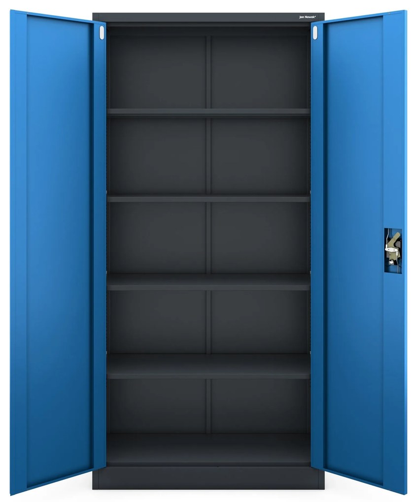 Fém iratszekrény JAN, 900 x 1850 x 400 mm, antracit-kék